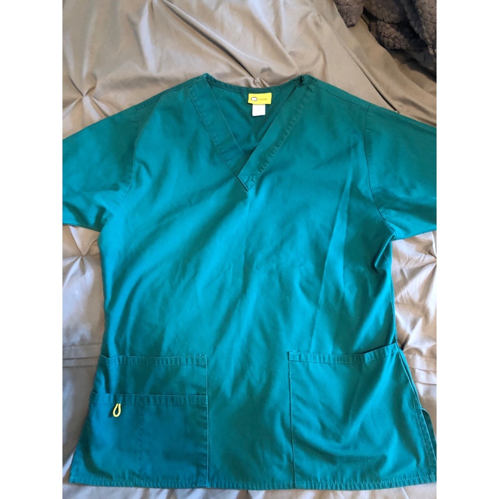 Hunter green scrub top